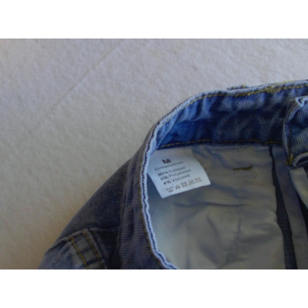 Light Wash Wide Leg Denim Jeans Blue Relaxed Fit Size M - Picture 4 of 7